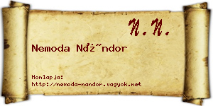 Nemoda Nándor névjegykártya
